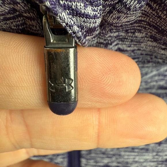 Under Armour Womens Purple Heathered Heatgear Quarter Zip Athletic Top XS - Picture 2 of 4